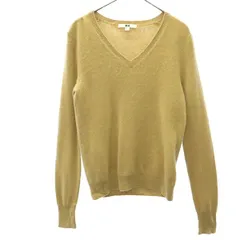 UNIQLO ユニクロ 長袖 カシミヤ100% Vネック セーター S ベージュ ニット レディース 古着