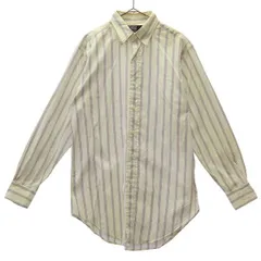 Polo by Ralph Lauren ポロバイラルフローレン ストライプ 長袖 コットンシャツ 39-82 ホワイト×パープル メンズ 古着
