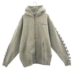 Champion チャンピオン 長袖 ジップパーカー L グレー スウェット レディース 古着