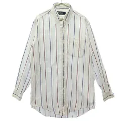 Polo by Ralph Lauren ポロバイラルフローレン ストライプ 長袖 ボタンダウンシャツ M ホワイト メンズ 古着