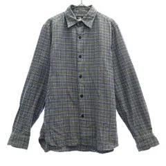 agnes b. homme アニエスベーオム チェック柄 長袖 ネルシャツ ブルー×グリーン メンズ 古着