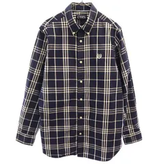 CHAPS チャップス チェック柄 長袖 ボタンダウンシャツ M ネイビー×ホワイト ラルフローレン メンズ 古着