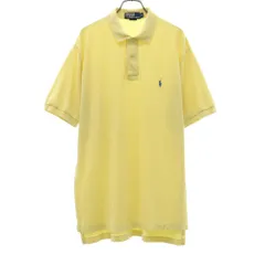 Polo by Ralph Lauren ポロバイラルフローレン ワンポイント 半袖 ポロシャツ M イエロー系 ロゴ刺繍 メンズ 古着