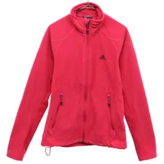 adidas アディダス ワンポイント刺繍 長袖 フリースジャケット M ピンク レディース 古着