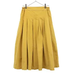 n'Or LABEL ノアールレーベル ロング丈 スエードライク フレアスカート F イエロー レディース 古着