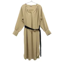 niko and... ニコアンド 長袖 スキッパーカラー ロングワンピース 4 ベージュ レディース 古着