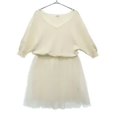 SNIDEL スナイデル 5分袖 ワンピース F ホワイト レディース 古着