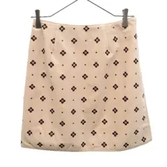 Lily Brown リリーブラウン 花柄 ベロア ミニスカート 1 ベージュ レディース 古着