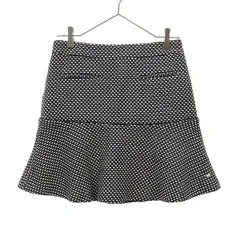 TOMMY HILFIGER トミーヒルフィガー 総柄 ミニスカート 2 ブラック×ホワイト レディース 古着