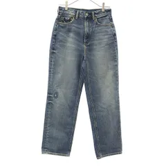 GU ジーユー キムジョーンズ 刺繍 ストレートデニムパンツ M ブルー KIM JONES レディース 古着