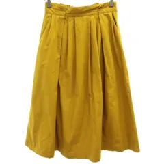 relume JOURNAL STANDARD レリューム ジャーナルスタンダード タック フレア ロングスカート 38 イエロー レディース 古着