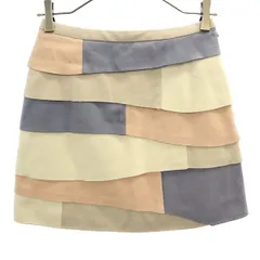 Lily Brown リリーブラウン LWFS161137 切替 カラーブロック ミニ丈 ティアードスカート 0 レディース 古着