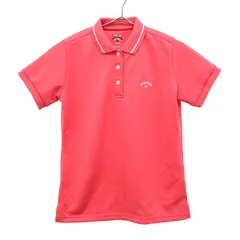 Callaway キャロウェイ ロゴ刺繍 ゴルフ 半袖 ポロシャツ M ピンク 鹿の子地 レディース 古着