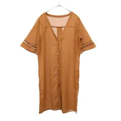 nano&co ナノアンドコー 半袖 ロング シャツ カーディガン F ブラウン レディース 古着