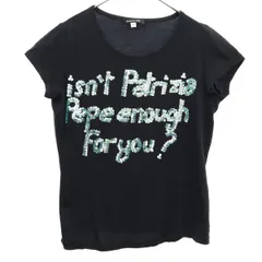 PAREIZIA PEPE パトリッツァ ペペ スパンコール 半袖 Tシャツ 2 ブラック クルーネック レディース 古着