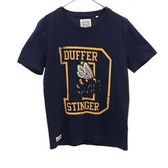 The DUFFER of ST.GEORGE ザダファーオブセントジョージ プリント 半袖 Tシャツ S ネイビー クルーネック メンズ 古着