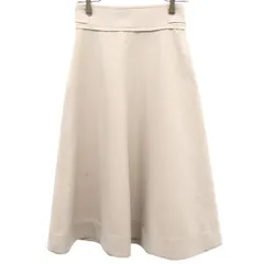 nano universe ナノユニバース ロング丈 フレアスカート 36 ベージュ レディース 古着