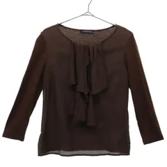 TOMORROWLAND トゥモローランド シルクブレンド 7分袖 カットソー 38 ブラウン レディース 古着