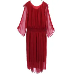 Ray Beams レイビームス 長袖 ロングワンピース 1 レッド レディース 古着