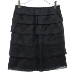 TOMORROWLAND トゥモローランド ミディ丈 ティアードスカート 38 ブラック レディース 古着