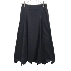 Mila Owen ミラオーウェン 09WF0174139 ロング丈 タック フレアスカート 0 ブラック レディース 古着