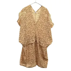 BEAMS HEART ビームスハート 総柄 半袖 ワンピース ピンク系 レディース 古着