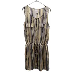 SENSE OF PLACE センスオブプレイス 総柄 ノースリーブ ワンピース 36 ベージュ URBAN RESEARCH レディース 古着