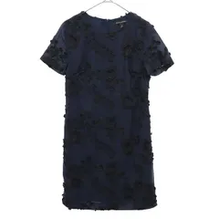 Banana Republic バナナリパブリック 刺繍 半袖 ワンピース 0 ネイビー レディース 古着