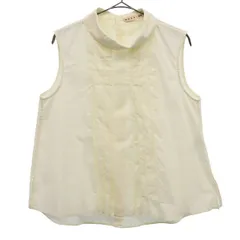 UNIQLO MARNI ユニクロ マルニコラボ ノースリーブ タック ブラウス S ホワイト レディース 古着