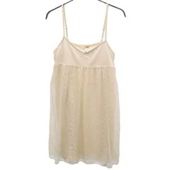 gelato pique ジェラートピケ レース切替 ルームウェア キャミワンピース F ベージュ ジェラピケ レディース 古着