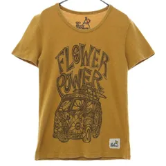 goslow caravan ゴースローキャラバン プリント 半袖 Tシャツ オレンジ系 鹿の子 レディース 古着のサムネイル