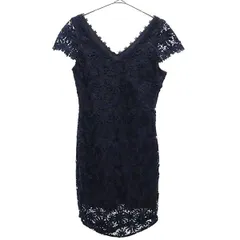 SNIDEL スナイデル SWFO171050 半袖 レース ケミカルレースタイト ワンピース 0 ネイビー レディース 古着