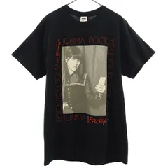 JUNNA ROCK YOU ジュンナロックユー ツアー 2018-2019 18才の叫び プリント 半袖 Tシャツ M ブラック メンズ 古着