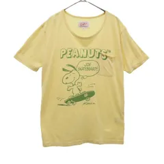 Duffers ORIGINAL PEANUTS ダファーズ オリジナル ピーナッツコラボ スヌーピー プリント 半袖 Tシャツ M イエロー メンズ 古着