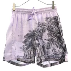 ZARA ザラ プリント ショートパンツ M パープル イージーパンツ レディース 古着