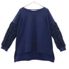 LUCA LADY LUCK LUCA ルカ レディラックルカ 袖切替 ドット柄 長袖 カットソー ネイビー レディース 古着