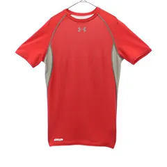 UNDER ARMOUR アンダーアーマー プリント トレーニング 半袖 Tシャツ LG レッド スポーツ ウォームアップ レディース 古着