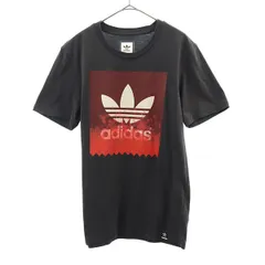 adidas アディダス トレフォイルロゴ プリント 半袖 Tシャツ M グレー スポーツ メンズ 古着