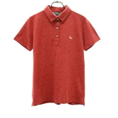Eddie Bauer エディーバウアー ドット 半袖 ポロシャツ PM レッド 鹿の子 レディース 古着