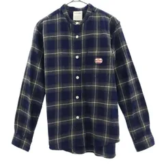 MACOBER マコバー ワッペン 長袖 ネルシャツ ブルー系 レディース 古着