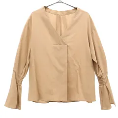 STUDIOUS CITY ステュディオスシティ 日本製 長袖 ブラウス F ベージュ シャツ レディース 古着