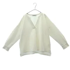 nano universe ナノユニバース 長袖 スキッパーカラー ブラウス F ベージュ シャツ レディース 古着