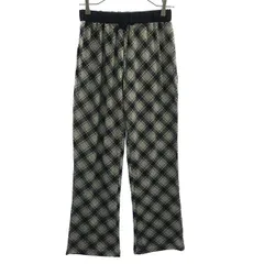 チェック カジュアル ロング イージーパンツ M グレー系 レディース 古着