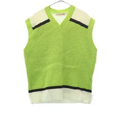 UNIQLO MARNI ユニクロ マルニ ポップコーン ニットベスト XXL グリーン ビッグサイズ レディース 古着