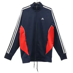 adidas アディダス 3ライン トレーニング ジャージジャケット M ネイビー メンズ 古着