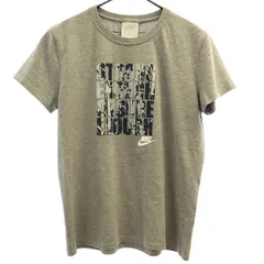 NIKE ナイキ プリント 半袖 Tシャツ L グレー系 レディース 古着