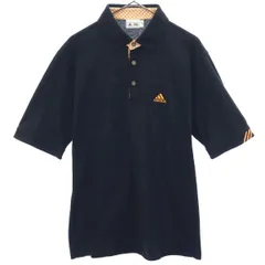 adidas アディダス ゴルフ 半袖 ポロシャツ SP ブラック 鹿の子 メンズ 古着