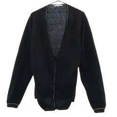 23ku 23区 コットンブレンド 長袖 ニットカーディガン 46 ブラック レディース 古着