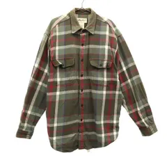 Eddie Bauer エディーバウアー チェック 長袖 シャツ M グリーン メンズ 古着