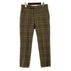 AURALEE WOOL SERGE CHECK NARROW SLACKS 4